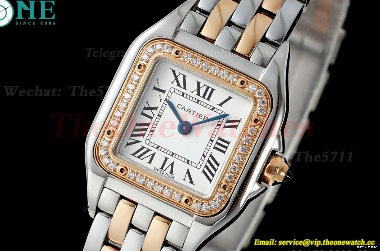 White RG Panthere AF Quartz Ladies Dia 22mm Secrete Small De SS 0521